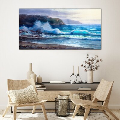 Glas foto Kalme oceaan golven