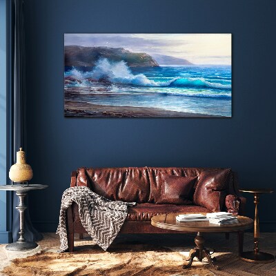 Glas foto Kalme oceaan golven