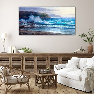 Glas foto Kalme oceaan golven