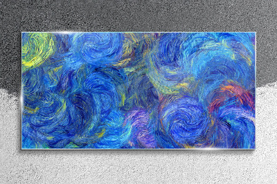 Schilderij op glas Wervelende blauwe spiralen