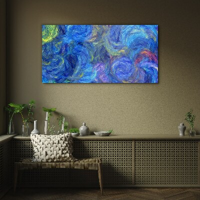 Schilderij op glas Wervelende blauwe spiralen