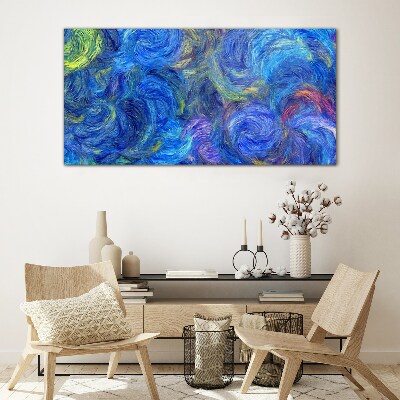 Schilderij op glas Wervelende blauwe spiralen