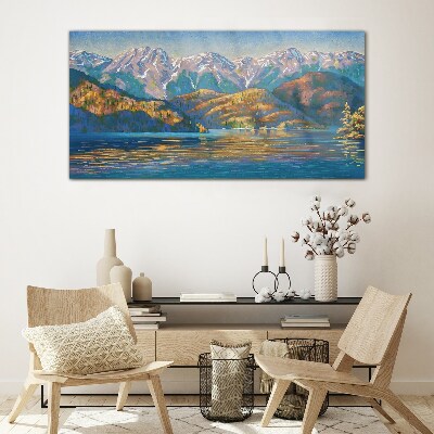 Foto op glas Berglandschap in zomerkleuren