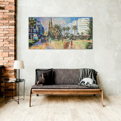 Foto op glas Tropisch landschap van een stadswandeling