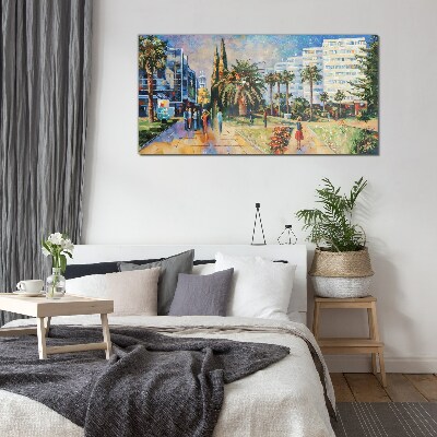 Foto op glas Tropisch landschap van een stadswandeling