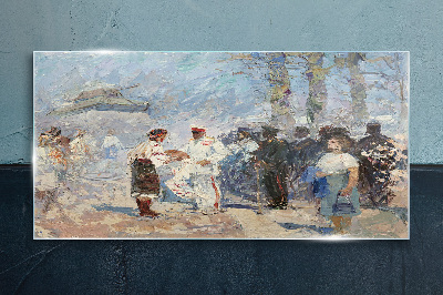 Schilderij op glas Ontmoeting op het platteland