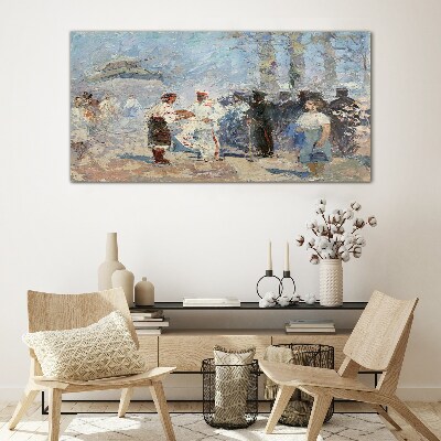 Schilderij op glas Ontmoeting op het platteland