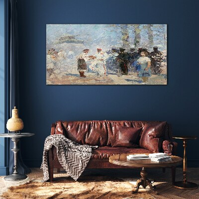 Schilderij op glas Ontmoeting op het platteland