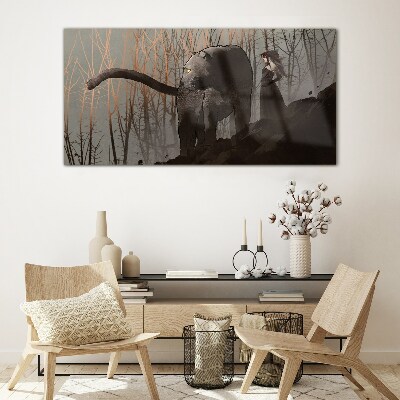 Foto op glas Black Panther en de mysterieuze figuur