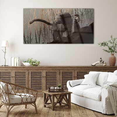 Foto op glas Black Panther en de mysterieuze figuur