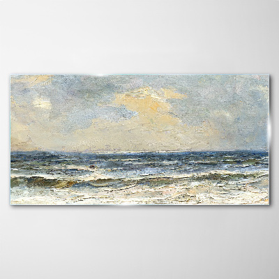 Glas foto Een kalme zee op een zomerdag