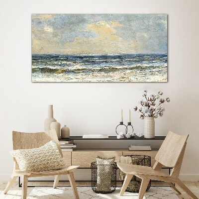 Glas foto Een kalme zee op een zomerdag