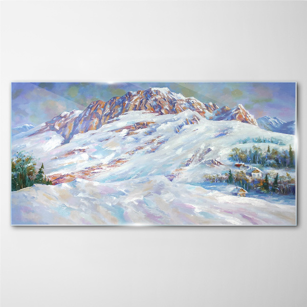 Schilderij op glas Winterberglandschap