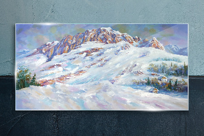 Schilderij op glas Winterberglandschap