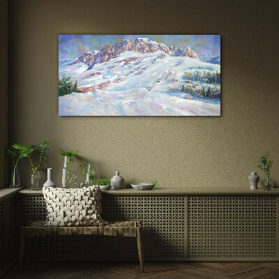 Schilderij op glas Winterberglandschap