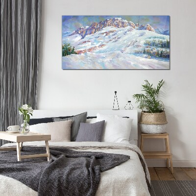 Schilderij op glas Winterberglandschap