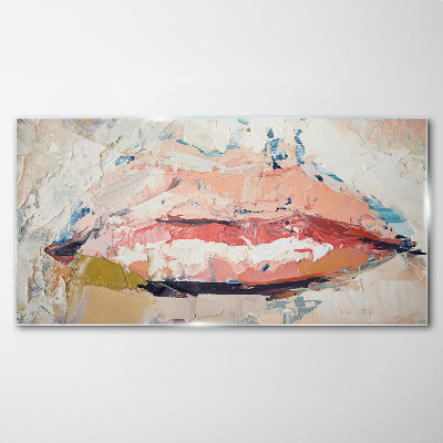 Foto op glas Delicate lippen in pasteltinten