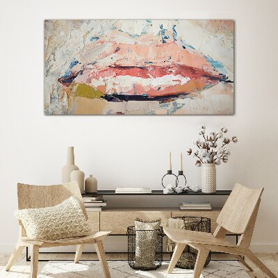 Foto op glas Delicate lippen in pasteltinten