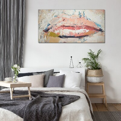 Foto op glas Delicate lippen in pasteltinten