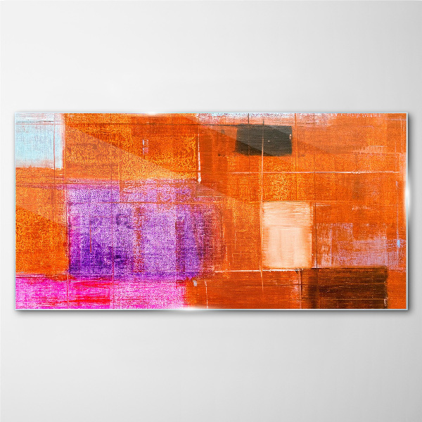 Glas foto Kleurrijke abstracties in warme tinten