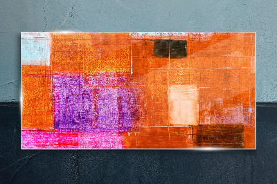 Glas foto Kleurrijke abstracties in warme tinten