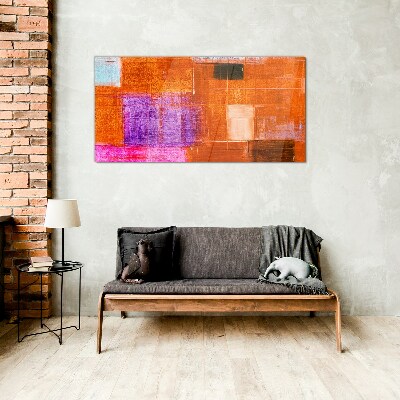 Glas foto Kleurrijke abstracties in warme tinten