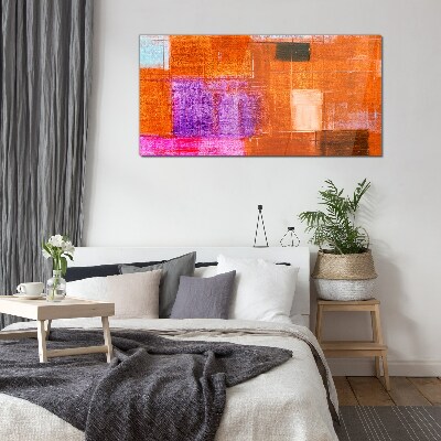 Glas foto Kleurrijke abstracties in warme tinten