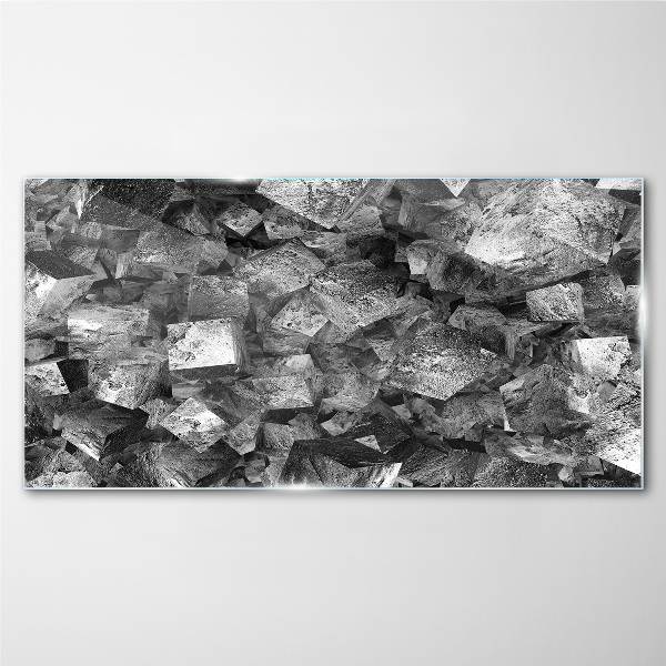 Foto op glas Abstracte kubussen in monochrome tinten