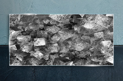 Foto op glas Abstracte kubussen in monochrome tinten