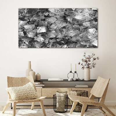 Foto op glas Abstracte kubussen in monochrome tinten