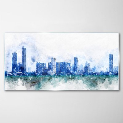 Glas foto De lucht boven de stad