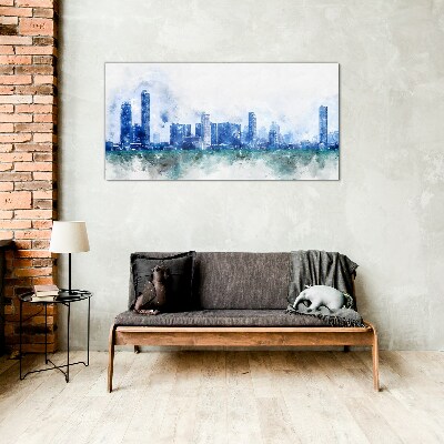 Glas foto De lucht boven de stad