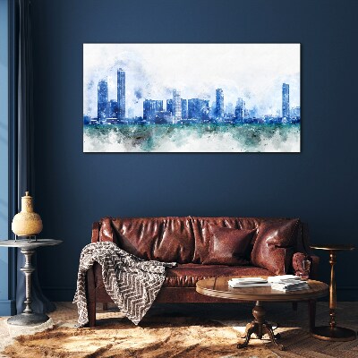 Glas foto De lucht boven de stad