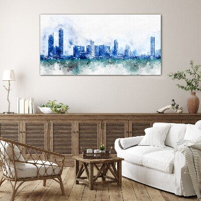 Glas foto De lucht boven de stad