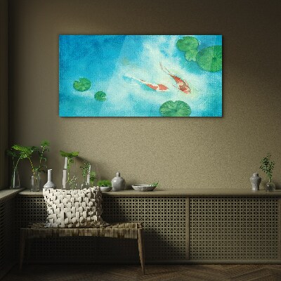 Glas foto Koi in blauw water