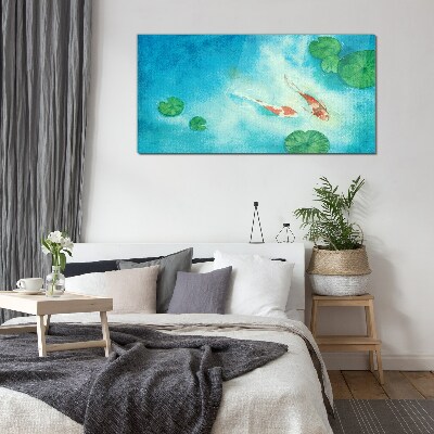 Glas foto Koi in blauw water