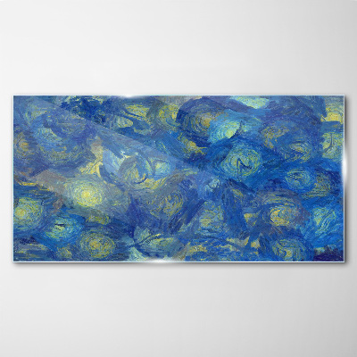 Schilderij op glas De nachtelijke hemel in tinten blauw