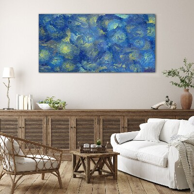 Schilderij op glas De nachtelijke hemel in tinten blauw