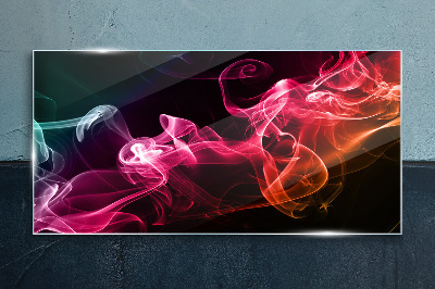 Schilderij op glas Golven van kleurrijke mist