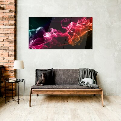 Schilderij op glas Golven van kleurrijke mist