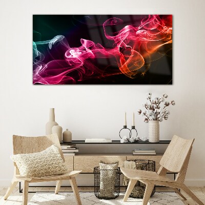 Schilderij op glas Golven van kleurrijke mist