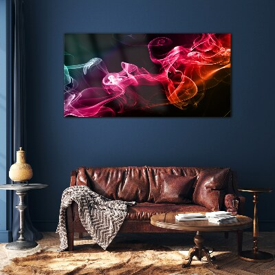 Schilderij op glas Golven van kleurrijke mist