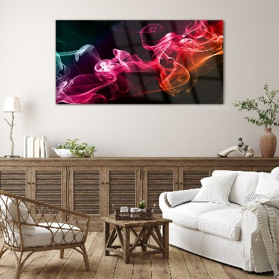 Schilderij op glas Golven van kleurrijke mist