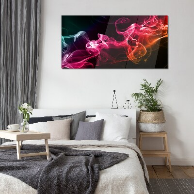 Schilderij op glas Golven van kleurrijke mist