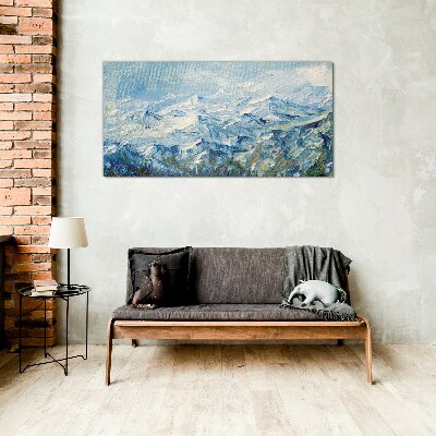 Glas foto Berglandschap in blauwtinten