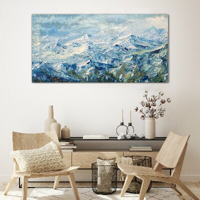 Glas foto Berglandschap in blauwtinten