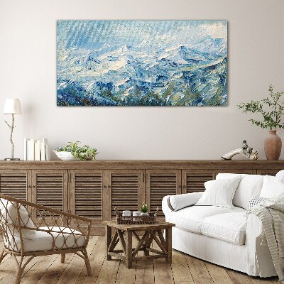 Glas foto Berglandschap in blauwtinten