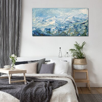 Glas foto Berglandschap in blauwtinten