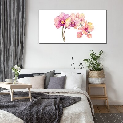 Glas foto De bloemenschoonheid van orchideeën