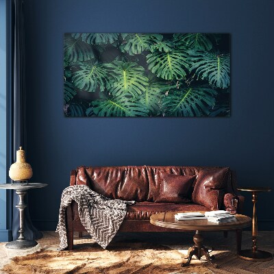 Glas foto Tropisch groen in monsterabladeren